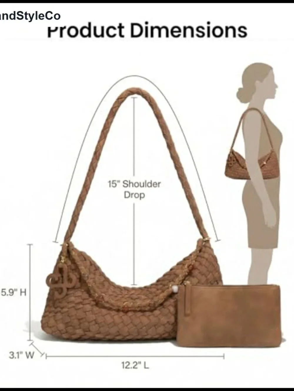 Faux Suede Hobo Bag for Women Small Slouchy Shoulder Bag with Pouch